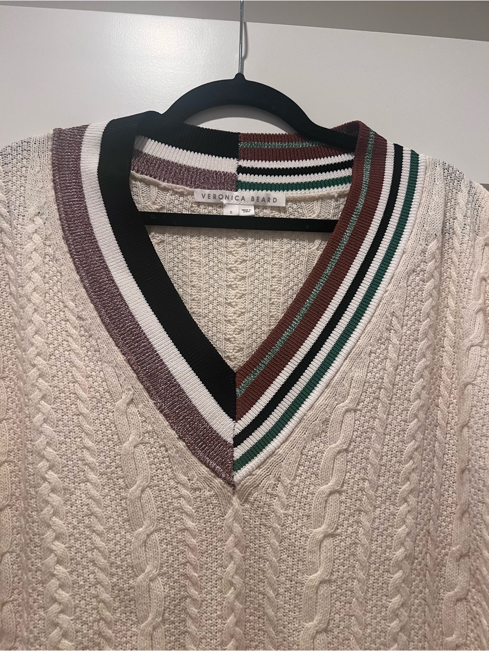 veronica beard rory vneck cable sweater - Picture 5 of 7